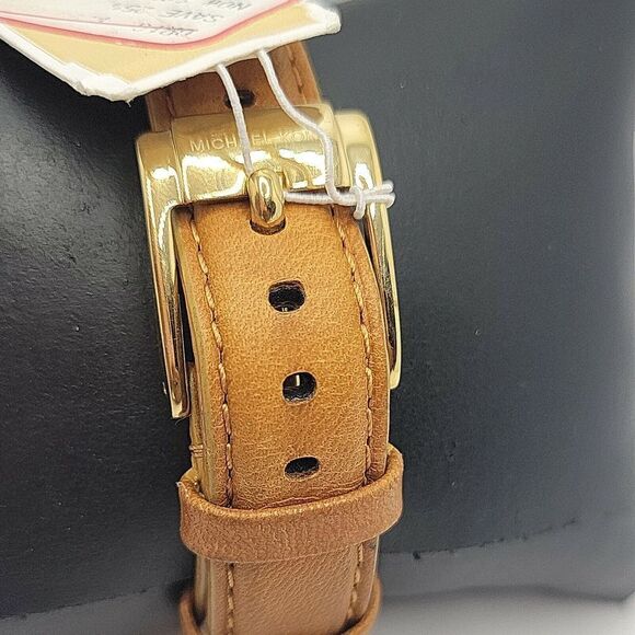 Michael Kors MK3427 Women's Leather Analog Gold Dial Quartz Wrist Watch BC847 - Picture 5 of 10